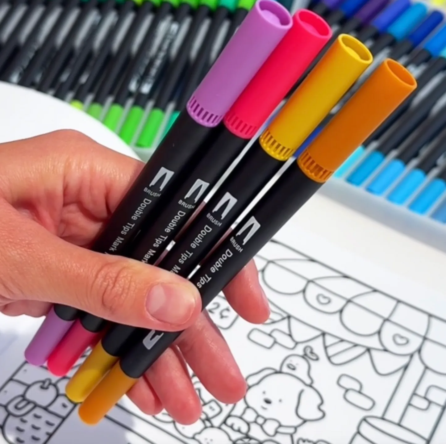 VIAMAJA 120 Dobbeltendede Vandbaserede Brushpens