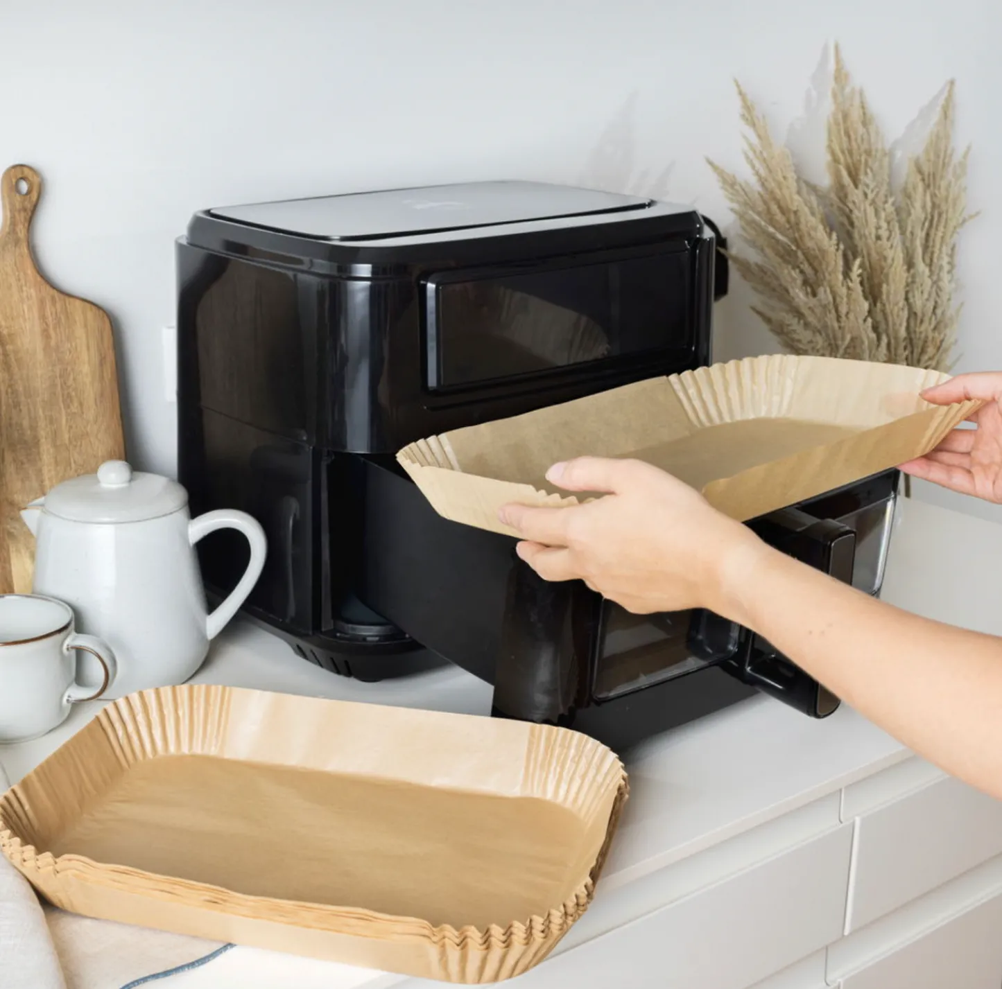 VIAMAJA Airfryer papirforme, dobbelt skuffe - 50 Stk. Hot