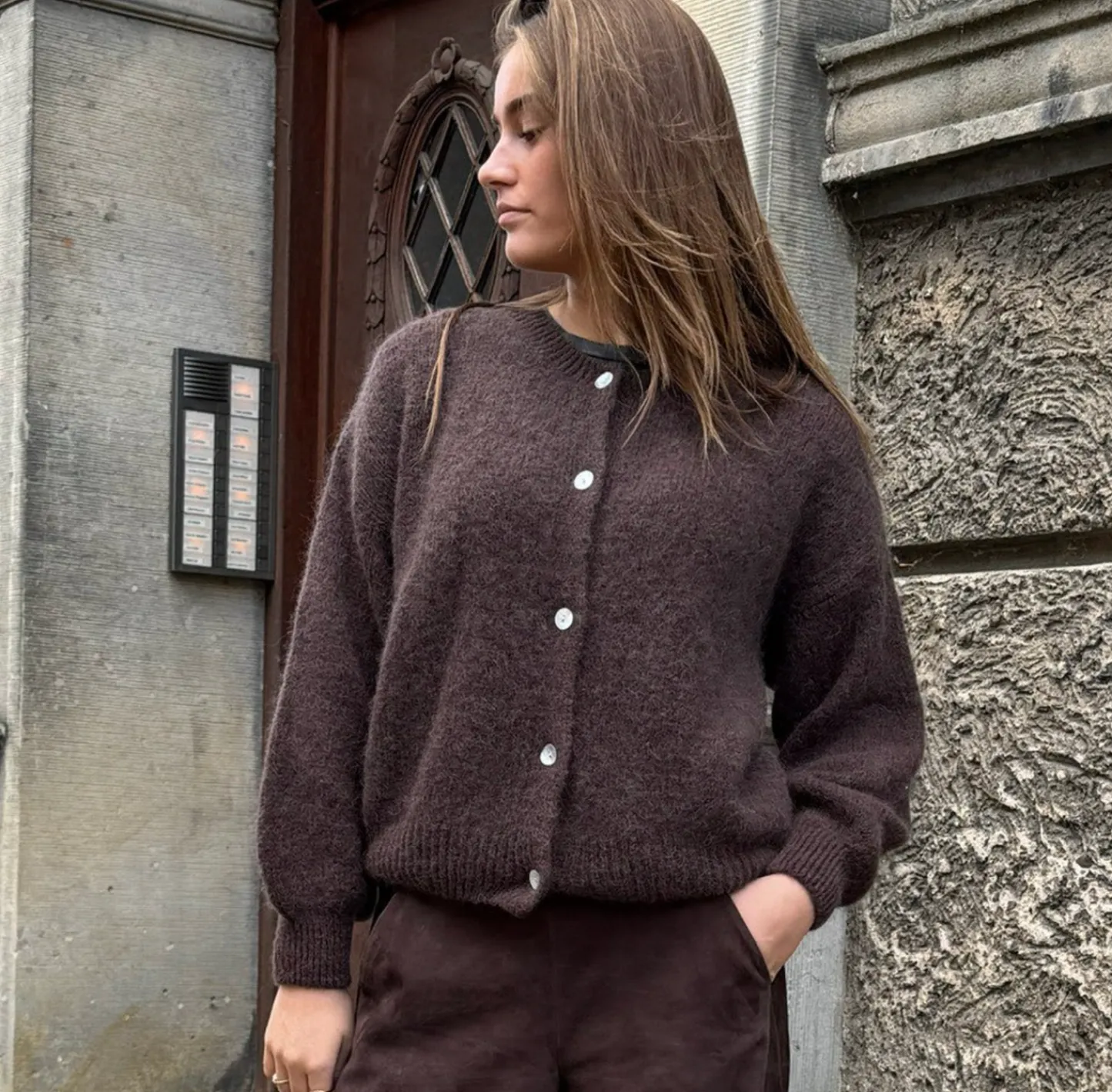 VIAMAJA Alpaca cardigan Depeche - Brown Discount