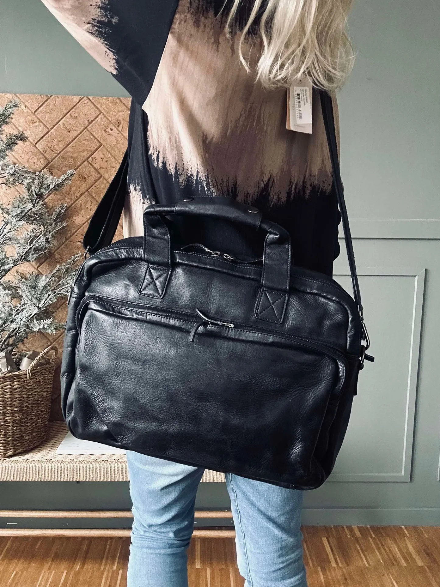 VIAMAJA Arbejdstaske - Black Cow leather Online