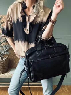 VIAMAJA Arbejdstaske - Black Cow leather Online