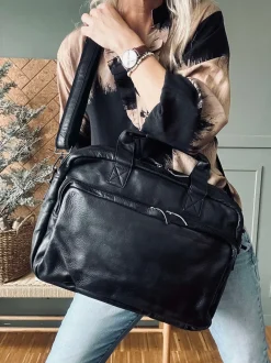 VIAMAJA Arbejdstaske - Black Cow leather Online
