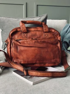 VIAMAJA Arbejdstaske - Cognac Cow leather Outlet