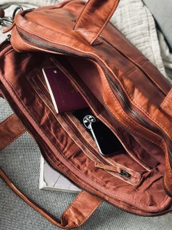 VIAMAJA Arbejdstaske - Cognac Cow leather Outlet