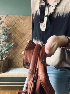 VIAMAJA Arbejdstaske - Cognac Cow leather Outlet