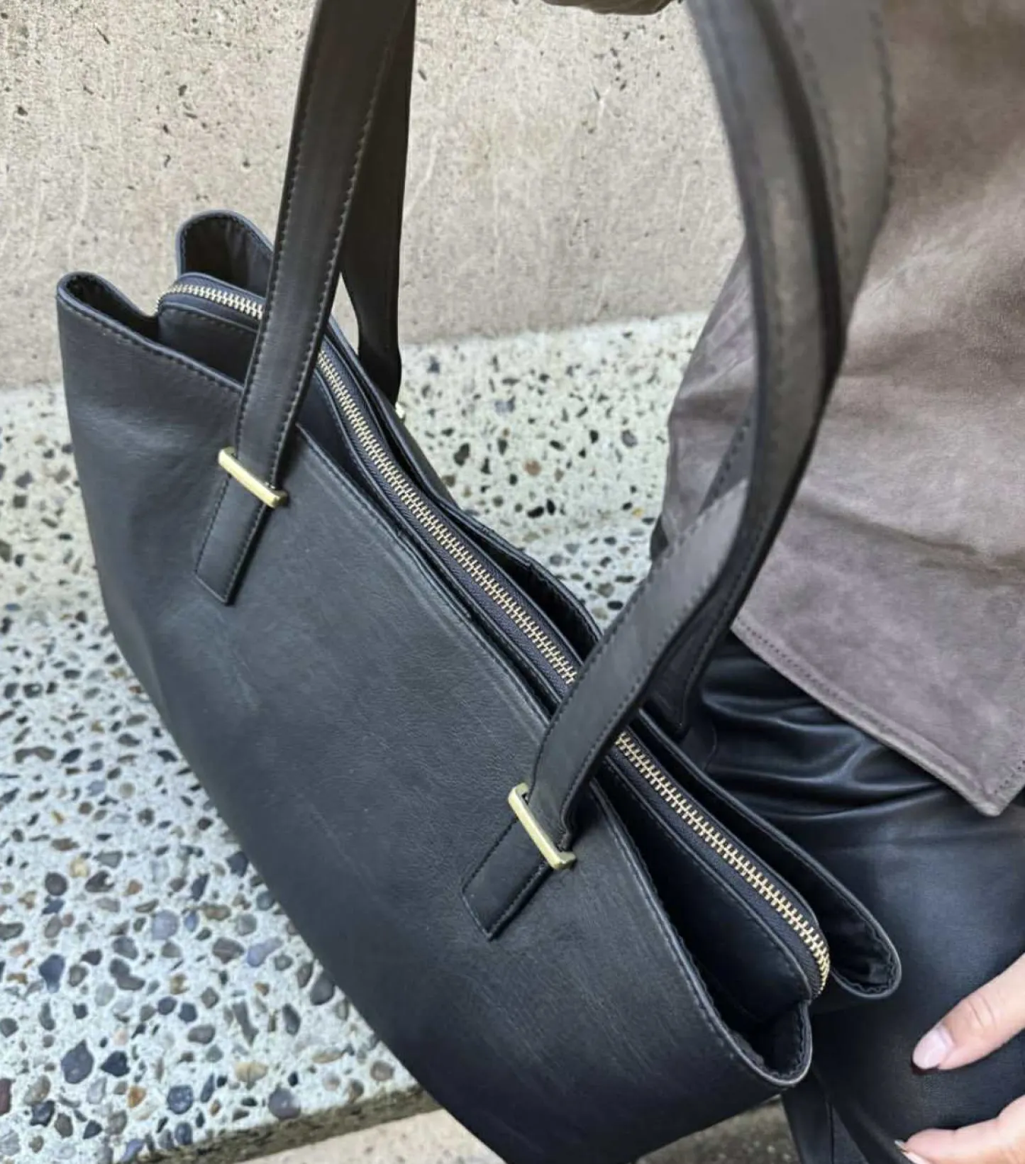 VIAMAJA Arbejdstaske / shopper - Black leather Sale