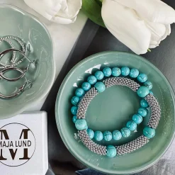 VIAMAJA Armbånd Audrey Turkis sæt m. 2 armbånd Clearance