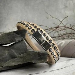 VIAMAJA Armbånd Beige m. Swarowski sten Online