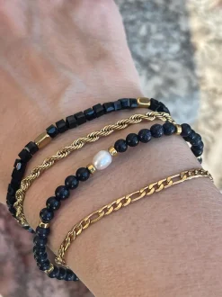 VIAMAJA Armbånd Erika black - Sæt med 4 armbånd Clearance
