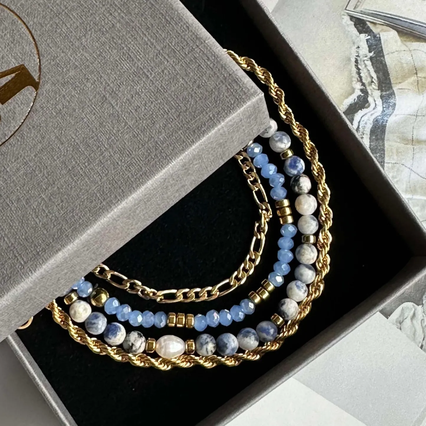 VIAMAJA Armbånd Erika Blue - Sæt med 4 armbånd New