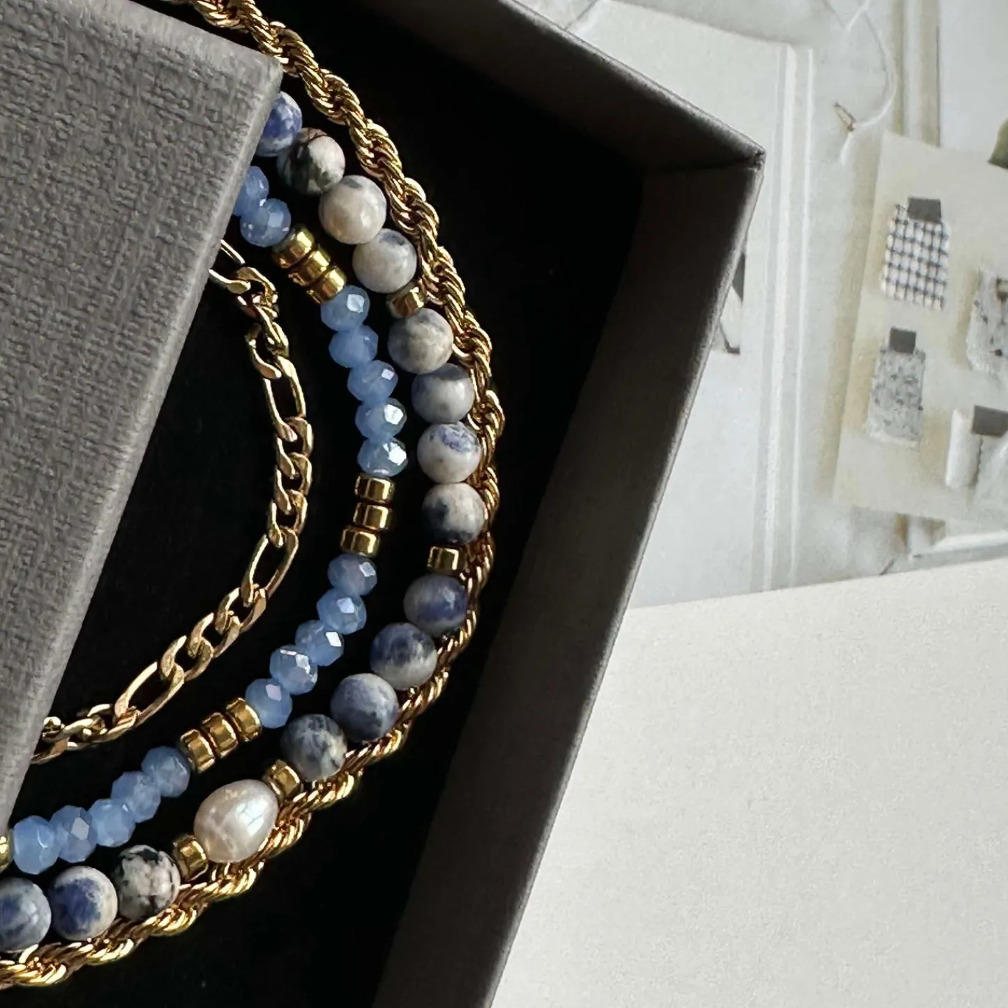 VIAMAJA Armbånd Erika Blue - Sæt med 4 armbånd New