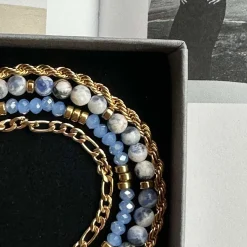 VIAMAJA Armbånd Erika Blue - Sæt med 4 armbånd New