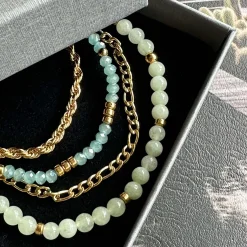 VIAMAJA Armbånd Erika Jade - Sæt med 4 armbånd Hot