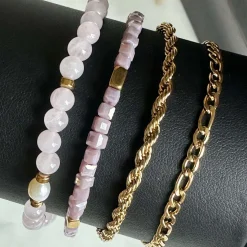 VIAMAJA Armbånd Erika lavendel - Sæt med 4 armbånd New
