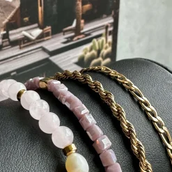 VIAMAJA Armbånd Erika lavendel - Sæt med 4 armbånd New