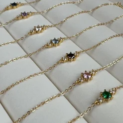 VIAMAJA Armbånd Gia m. 3 Zirkoner - Forgyldt sterling sølv New