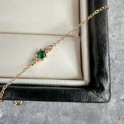 VIAMAJA Armbånd Gia m. 3 Zirkoner - Forgyldt sterling sølv New