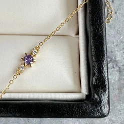 VIAMAJA Armbånd Gia m. 3 Zirkoner - Forgyldt sterling sølv New