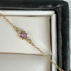 VIAMAJA Armbånd Gia m. 3 Zirkoner - Forgyldt sterling sølv New