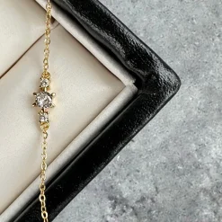 VIAMAJA Armbånd Gia m. 3 Zirkoner - Forgyldt sterling sølv New