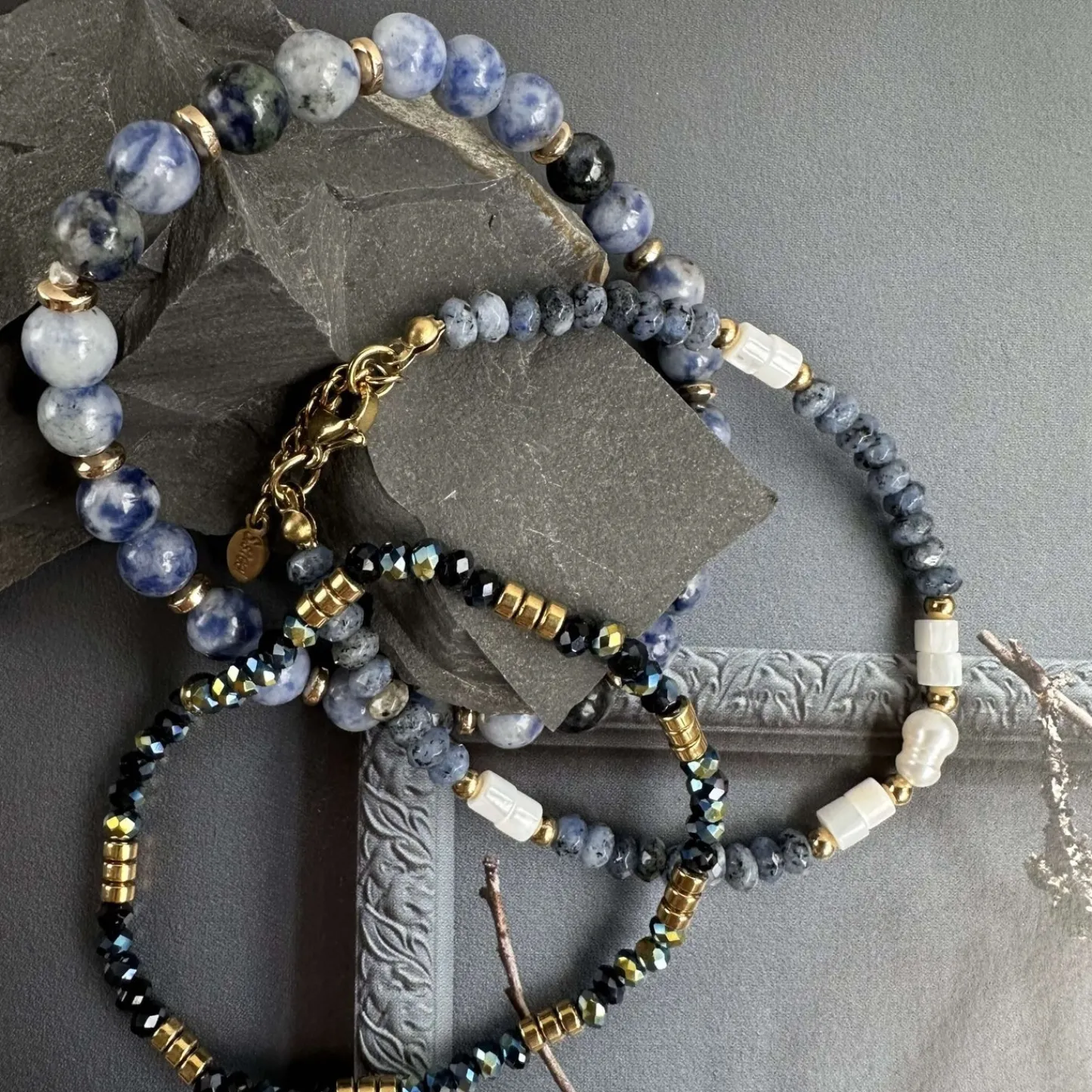 VIAMAJA Armbånd GISELE Blue mix – Sæt med 3 stk Hot