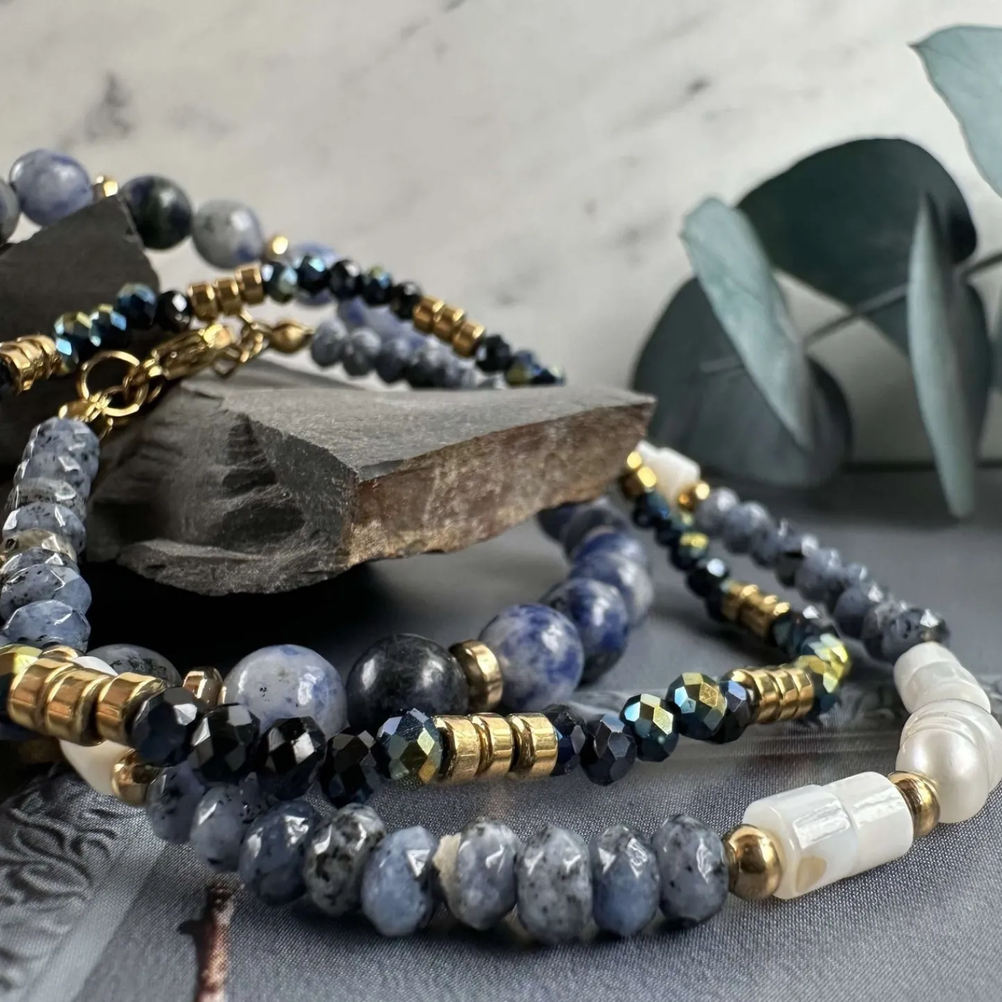 VIAMAJA Armbånd GISELE Blue mix – Sæt med 3 stk Hot