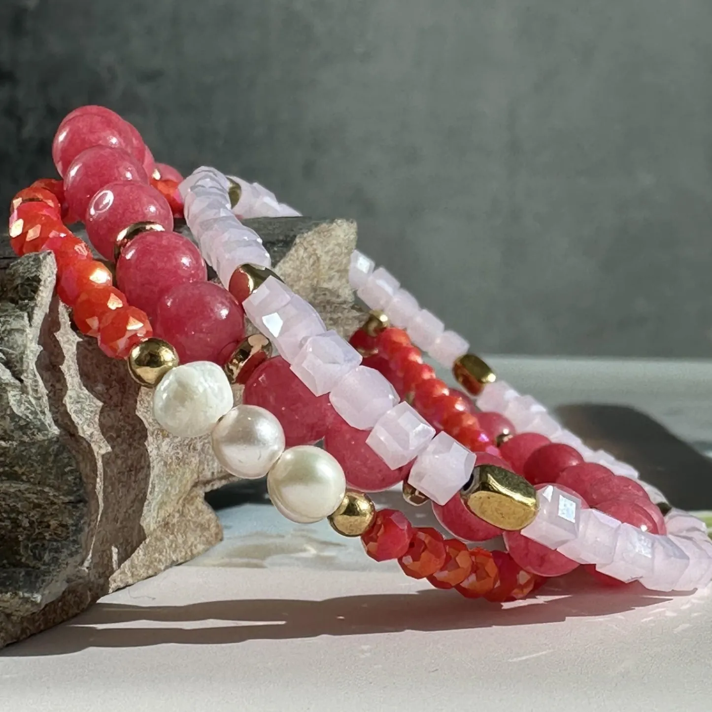 VIAMAJA Armbånd GISELE Coral – Sæt med 3 stk Hot