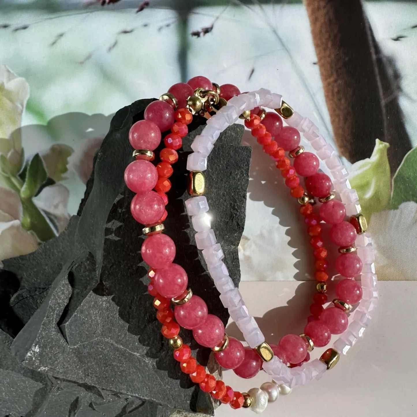 VIAMAJA Armbånd GISELE Coral – Sæt med 3 stk Hot