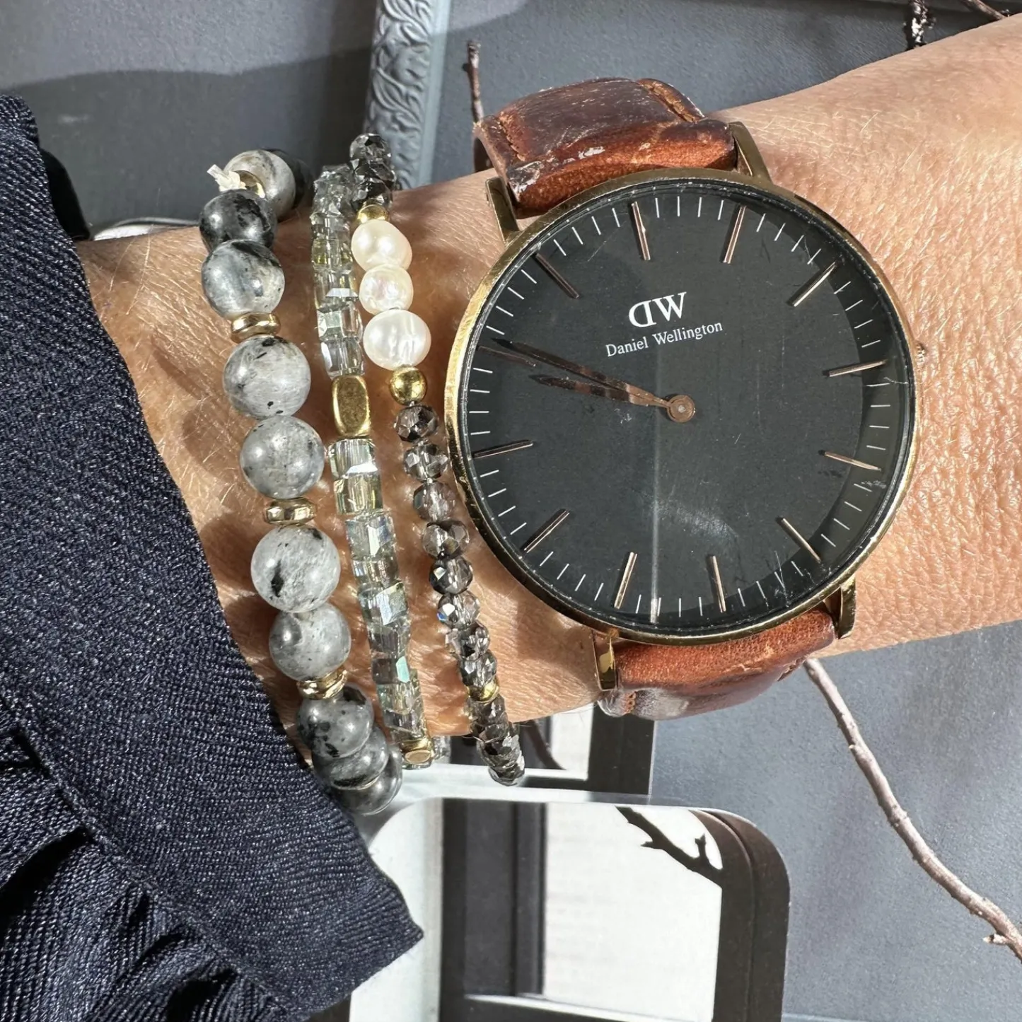 VIAMAJA Armbånd GISELE grey – Sæt med 3 stk New