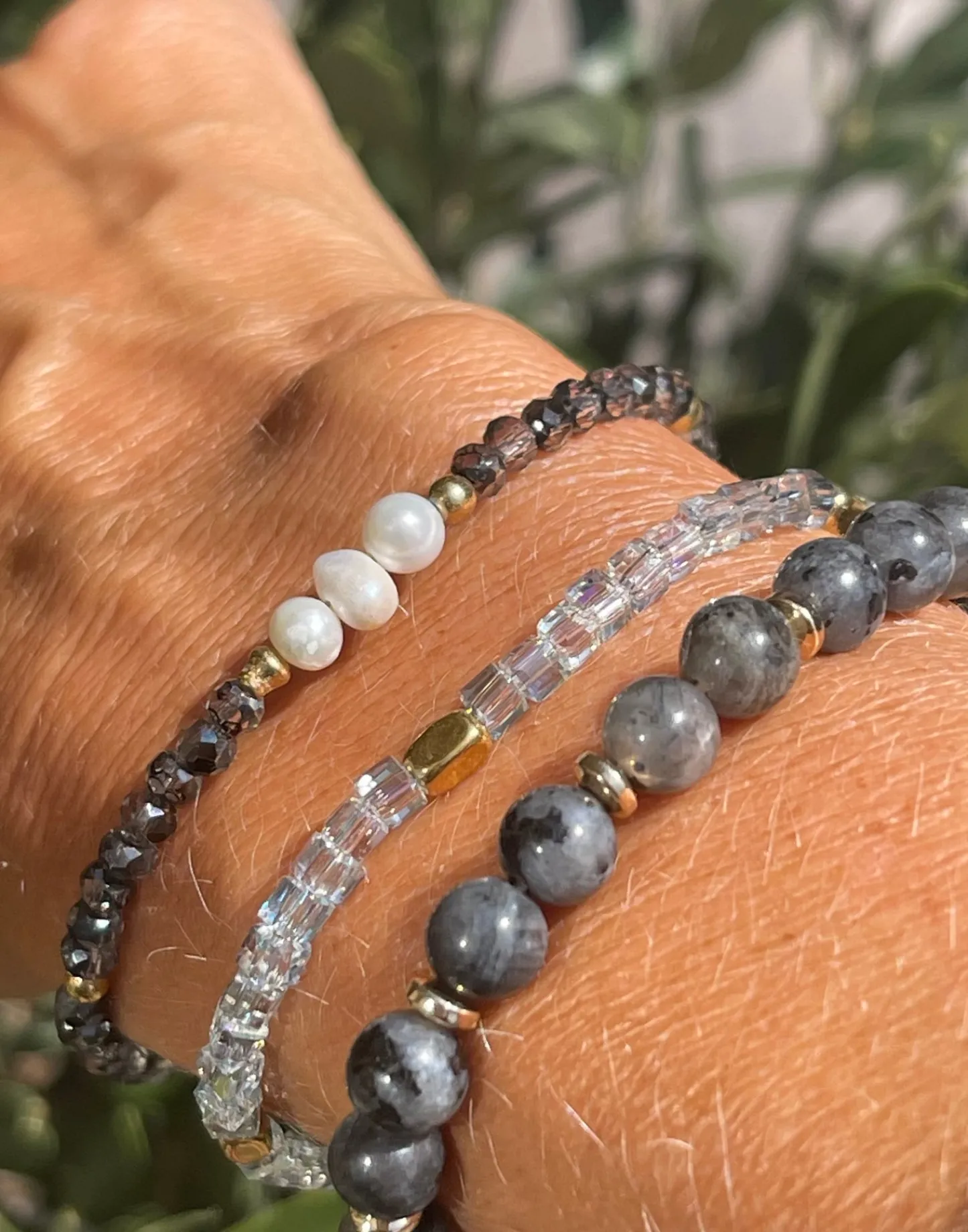 VIAMAJA Armbånd GISELE grey – Sæt med 3 stk New