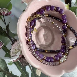 VIAMAJA Armbånd GISELE Lavendel – Sæt med 3 stk New