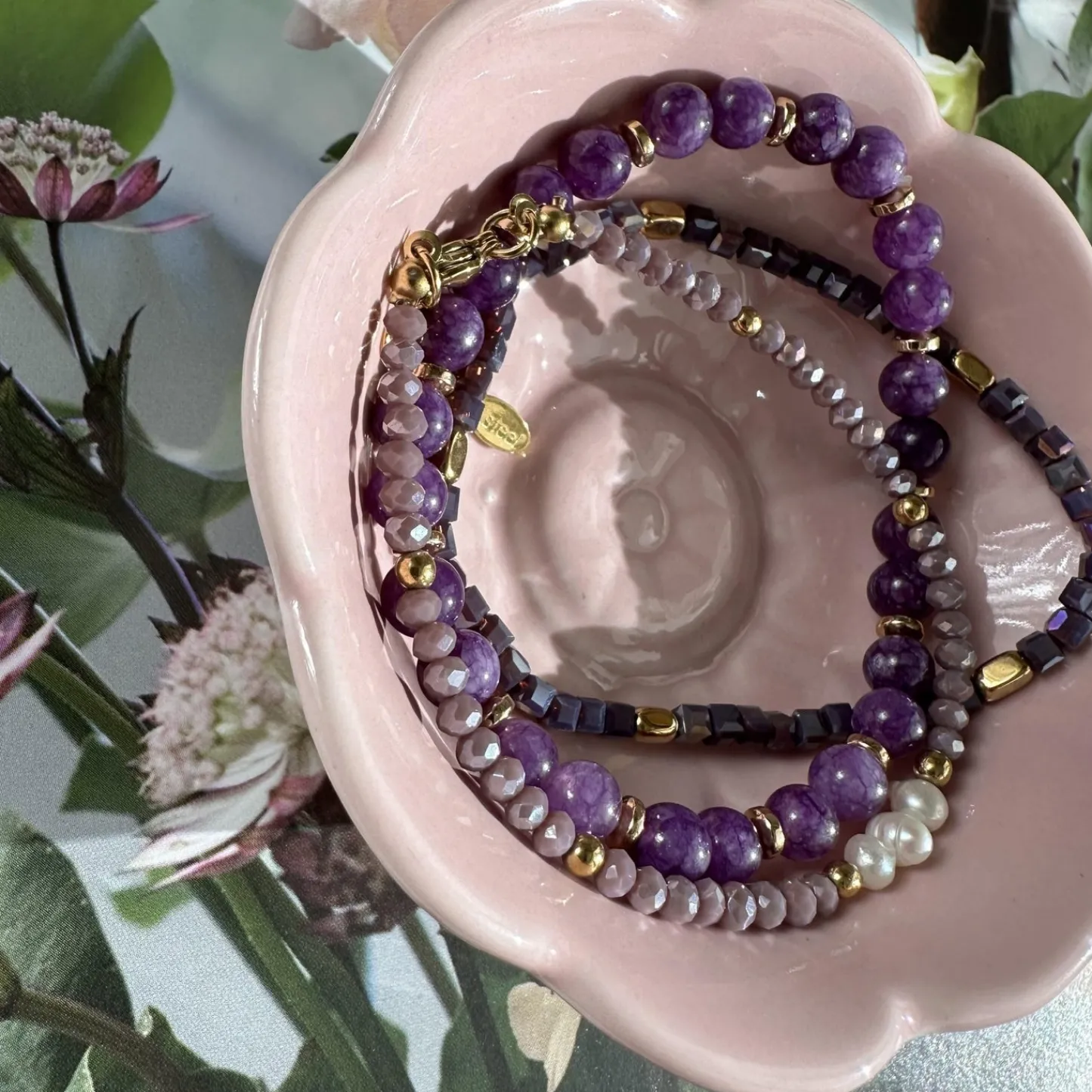 VIAMAJA Armbånd GISELE Lavendel – Sæt med 3 stk New