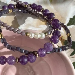 VIAMAJA Armbånd GISELE Lavendel – Sæt med 3 stk New