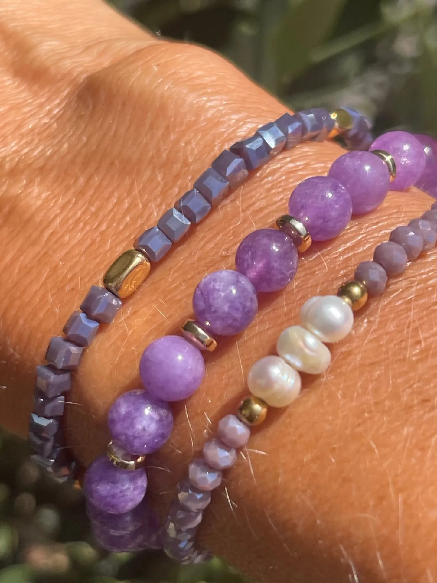 VIAMAJA Armbånd GISELE Lavendel – Sæt med 3 stk New