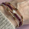 VIAMAJA Armbånd Leah Bordeaux/Natur – Sæt med 3 stk Discount