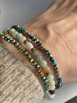 VIAMAJA Armbånd Leah Emerald – Sæt med 3 stk