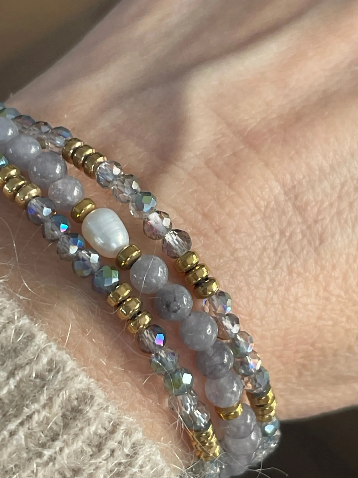 VIAMAJA Armbånd Leah Lavendel/Stone – Sæt med 3 stk Outlet