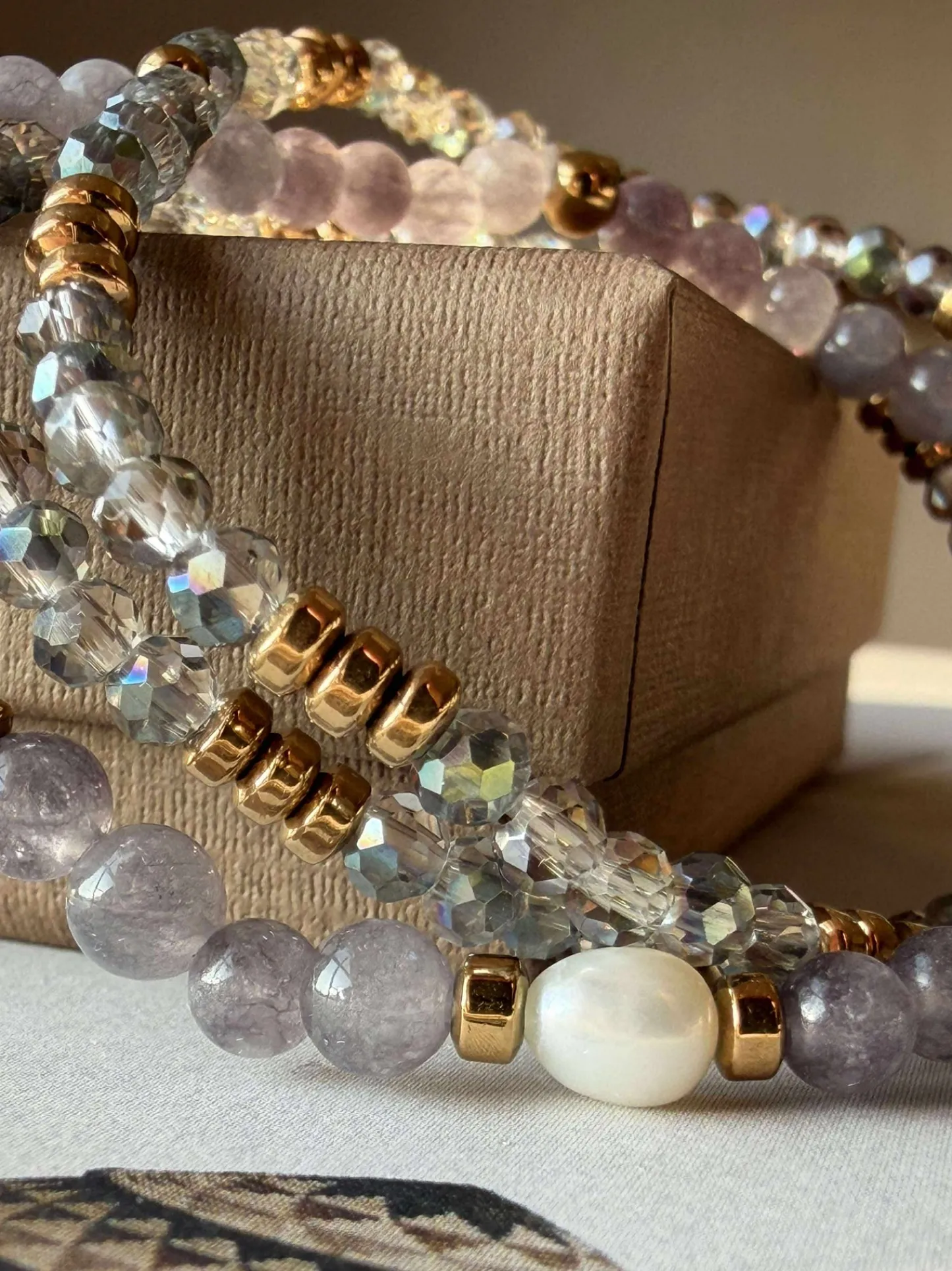 VIAMAJA Armbånd Leah Lavendel/Stone – Sæt med 3 stk Outlet