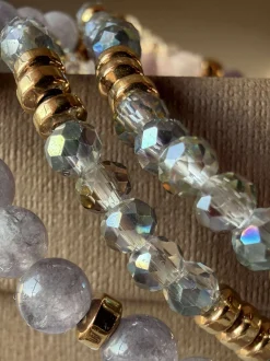 VIAMAJA Armbånd Leah Lavendel/Stone – Sæt med 3 stk Outlet