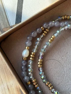 VIAMAJA Armbånd Leah Lavendel/Stone – Sæt med 3 stk Outlet