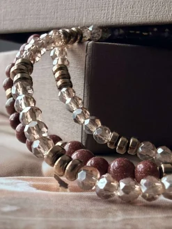 VIAMAJA Armbånd Leah Natur/Cognac – Sæt med 3 stk New