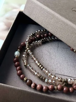VIAMAJA Armbånd Leah Natur/Cognac – Sæt med 3 stk New
