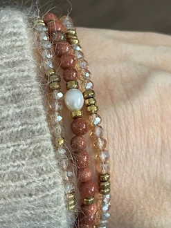 VIAMAJA Armbånd Leah Natur/Cognac – Sæt med 3 stk New
