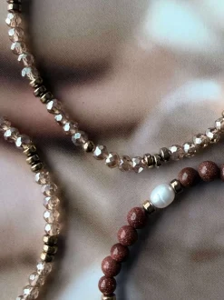 VIAMAJA Armbånd Leah Natur/Cognac – Sæt med 3 stk New