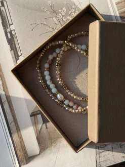 VIAMAJA Armbånd Leah Sea Breeze/Natur – Sæt med 3 stk Outlet