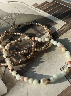 VIAMAJA Armbånd Leah Sea Breeze/Natur – Sæt med 3 stk Outlet