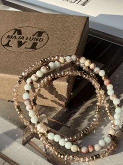 VIAMAJA Armbånd Leah Sea Breeze/Natur – Sæt med 3 stk Outlet