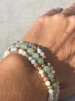 VIAMAJA Armbånd Luna Jade Green – Sæt med 3 stk