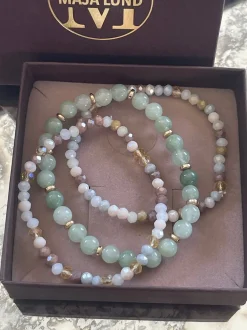 VIAMAJA Armbånd Luna Jade Green – Sæt med 3 stk