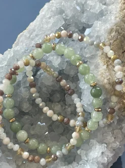 VIAMAJA Armbånd Luna Jade Green – Sæt med 3 stk
